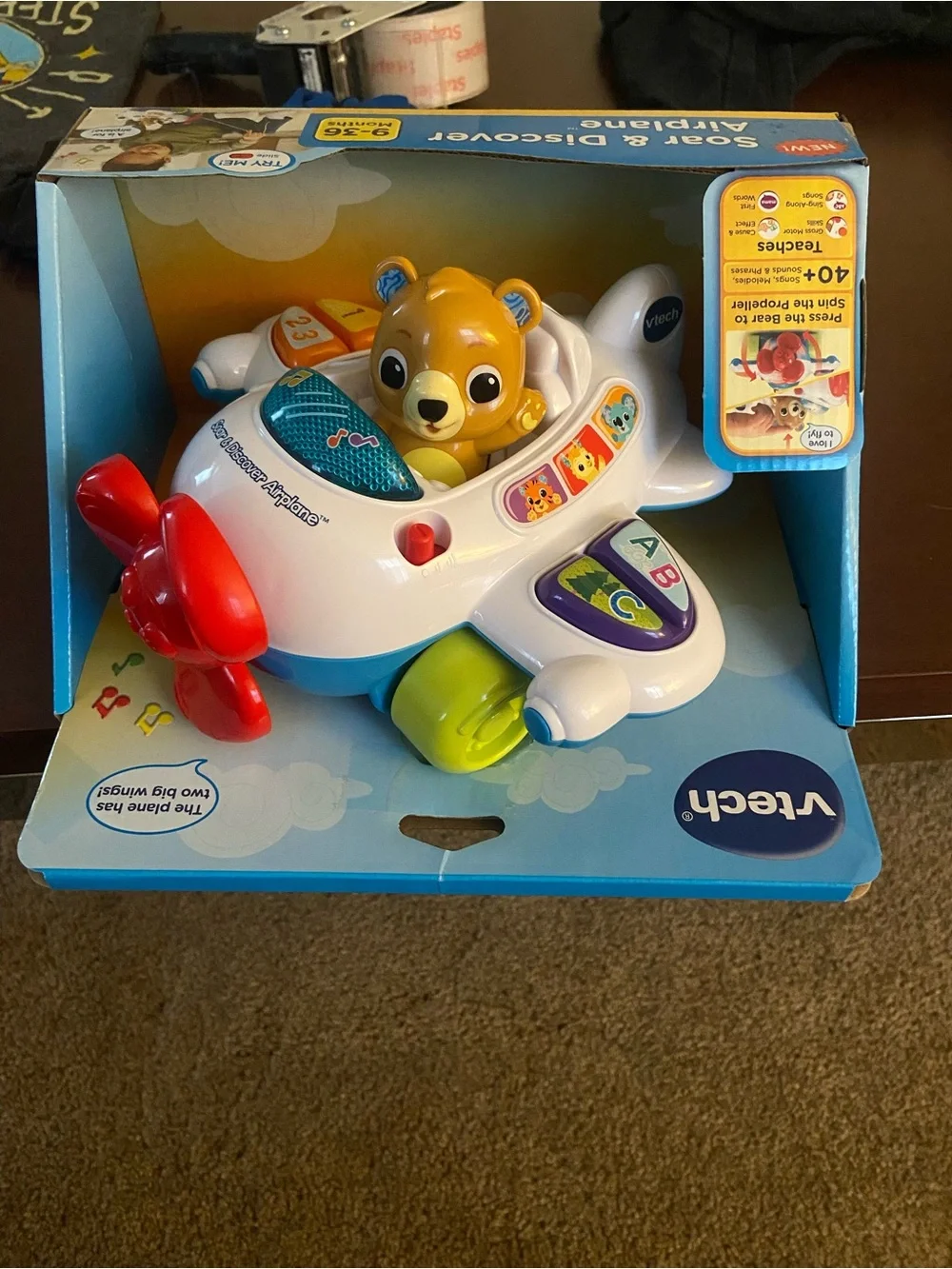 VTech Soar & Discover Airplane - White and Red Interactive Learning Toy